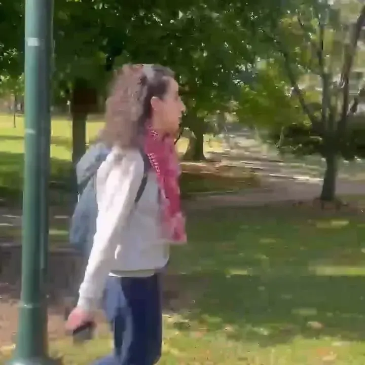 Hana Odeh Rips Down Posters of Israeli Civilians Kidnapped by Hamas Philadelphia Pennsylvania Instagram Nov 6 2023_#12